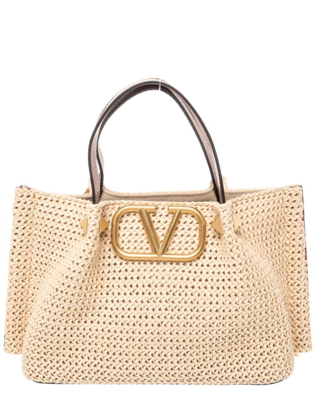 Valentino Garavani VLogo Small raffia tote bag - Picture 7 of 11